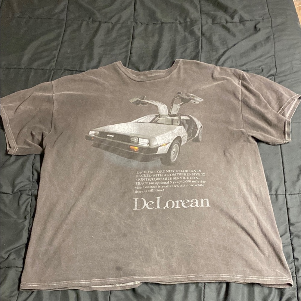 Gray DeLorean Graphic T-Shirt for Men